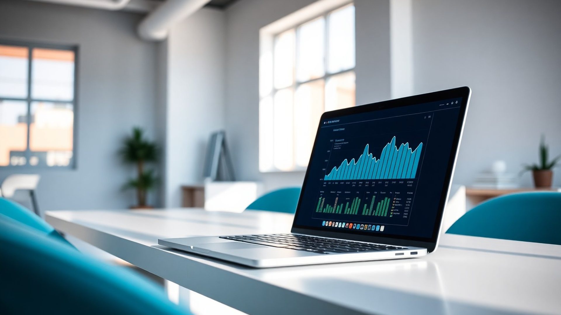 SEO dashboard s podacima o organskom prometu na laptopu u minimalističkom uredu u Zagrebu