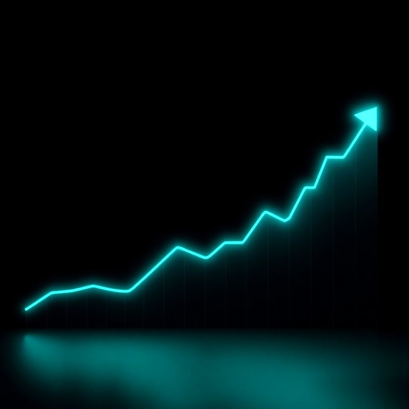 Analitička vizualizacija rastućeg organskog prometa s glowing teal točkama